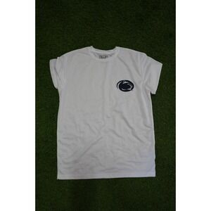 E5 Penn State Nittany Lions Football Team Shirt Mens L White Crew Neck‎ Pullover